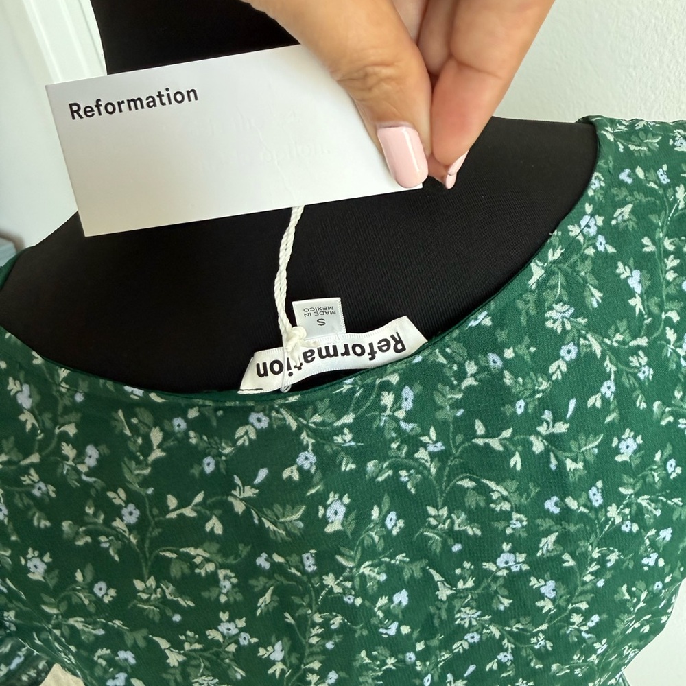 Reformation Green Floral Midi Dress - Picture 5 of 7